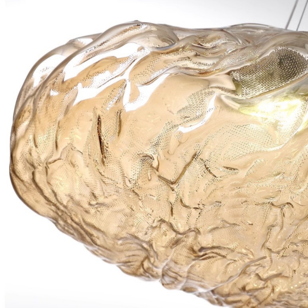 Duplex Staircase Living Room Hotel Glass Cloud Shape Pendant Light