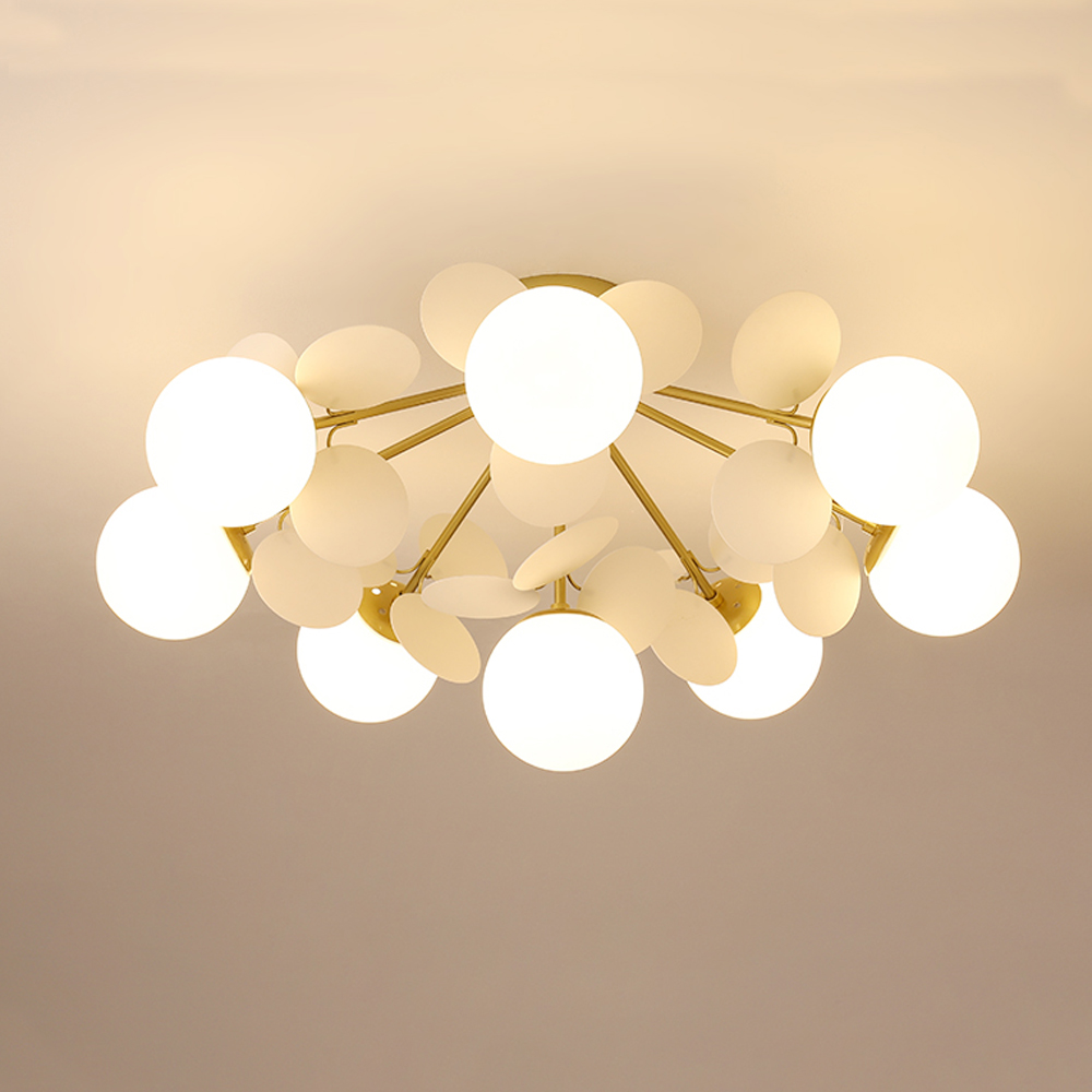 Nordic Colorful Elegant Living Room Creative Glass Magic Bean Chandelier