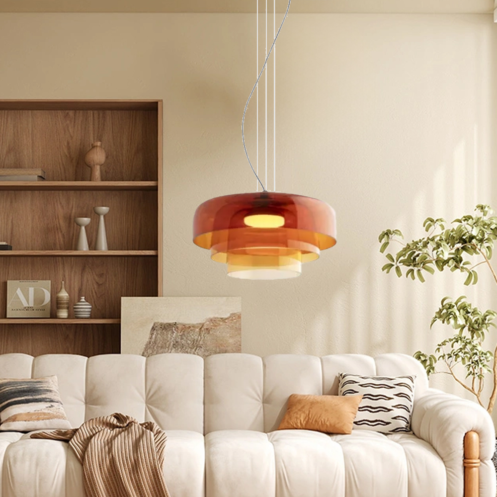 Nordic Triple Layer Glass Pendant Lights Dining Room  Chandelier