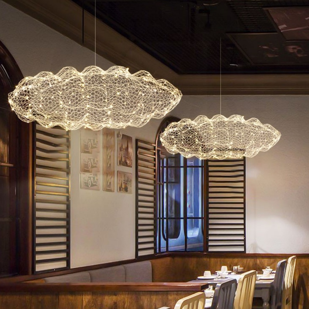 Creative Cloud Chandelier Iron Wire Lampshade