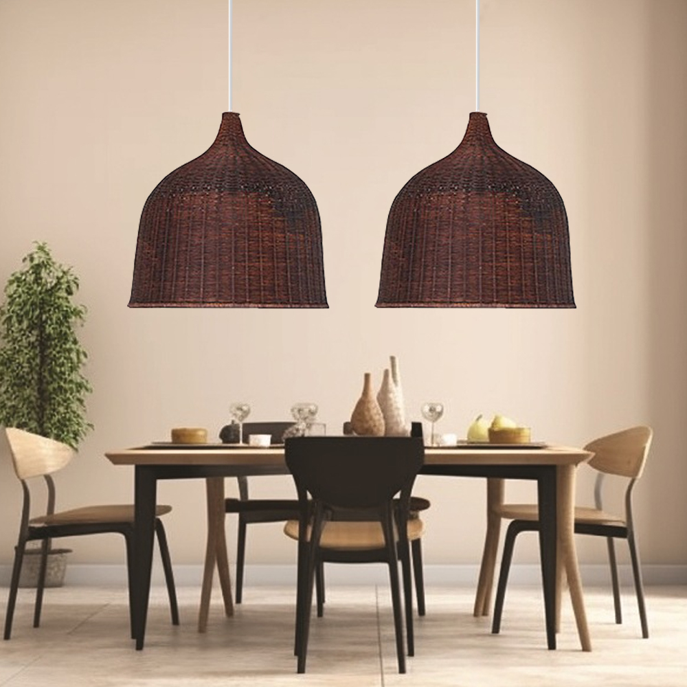Bohemian Pendant Lampshade Rattan Woven Pendant Light
