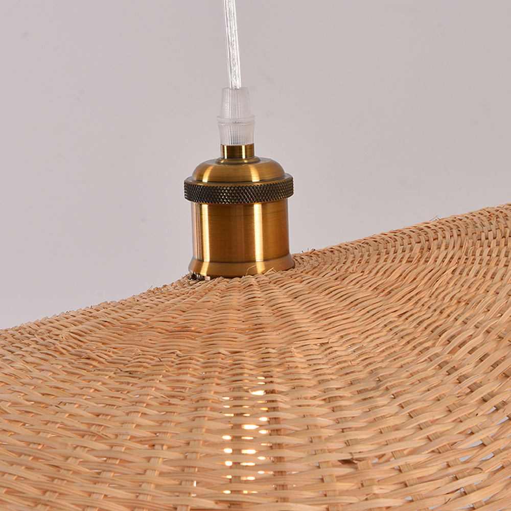 Handmade Bamboo Wicker Straw Hat Pendant Light Shade