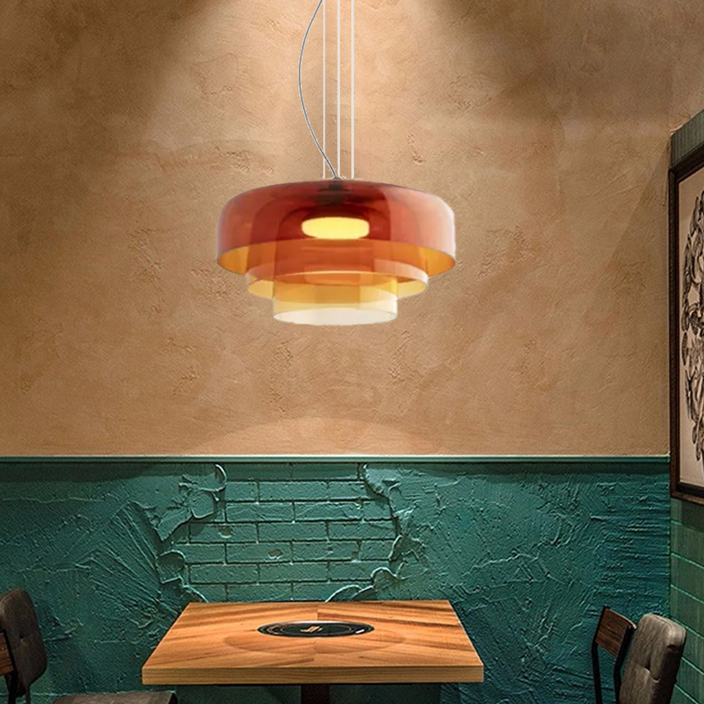 Nordic Triple Layer Glass Pendant Lights Dining Room  Chandelier