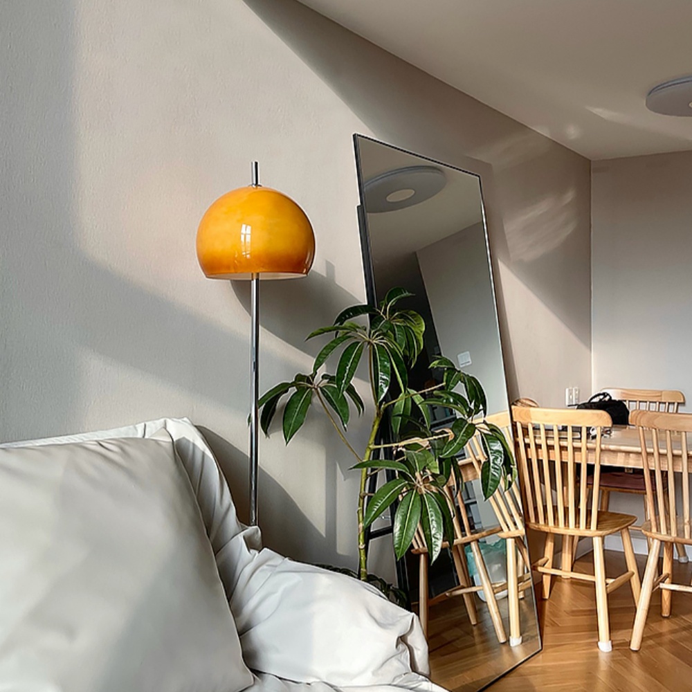 Nordic Mushroom Floor Lamp Living Room Bedroom LED Glass Light