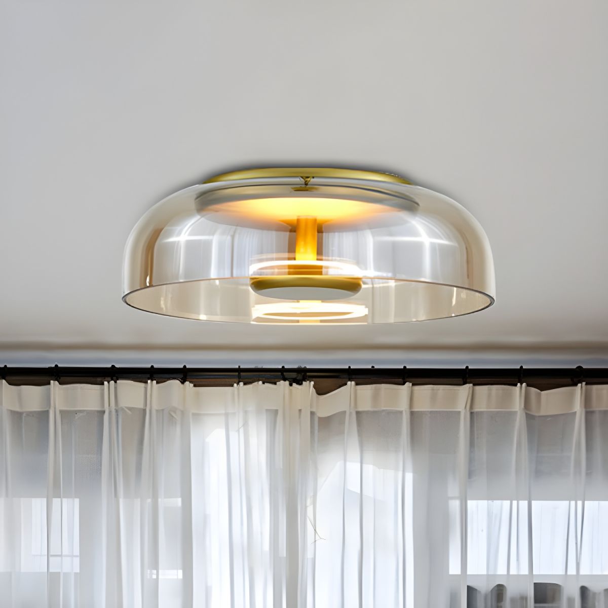 Bowl LED Flushmount Ceiling Lamp Modern Glass Entryway Flush-Mount Light Fixture