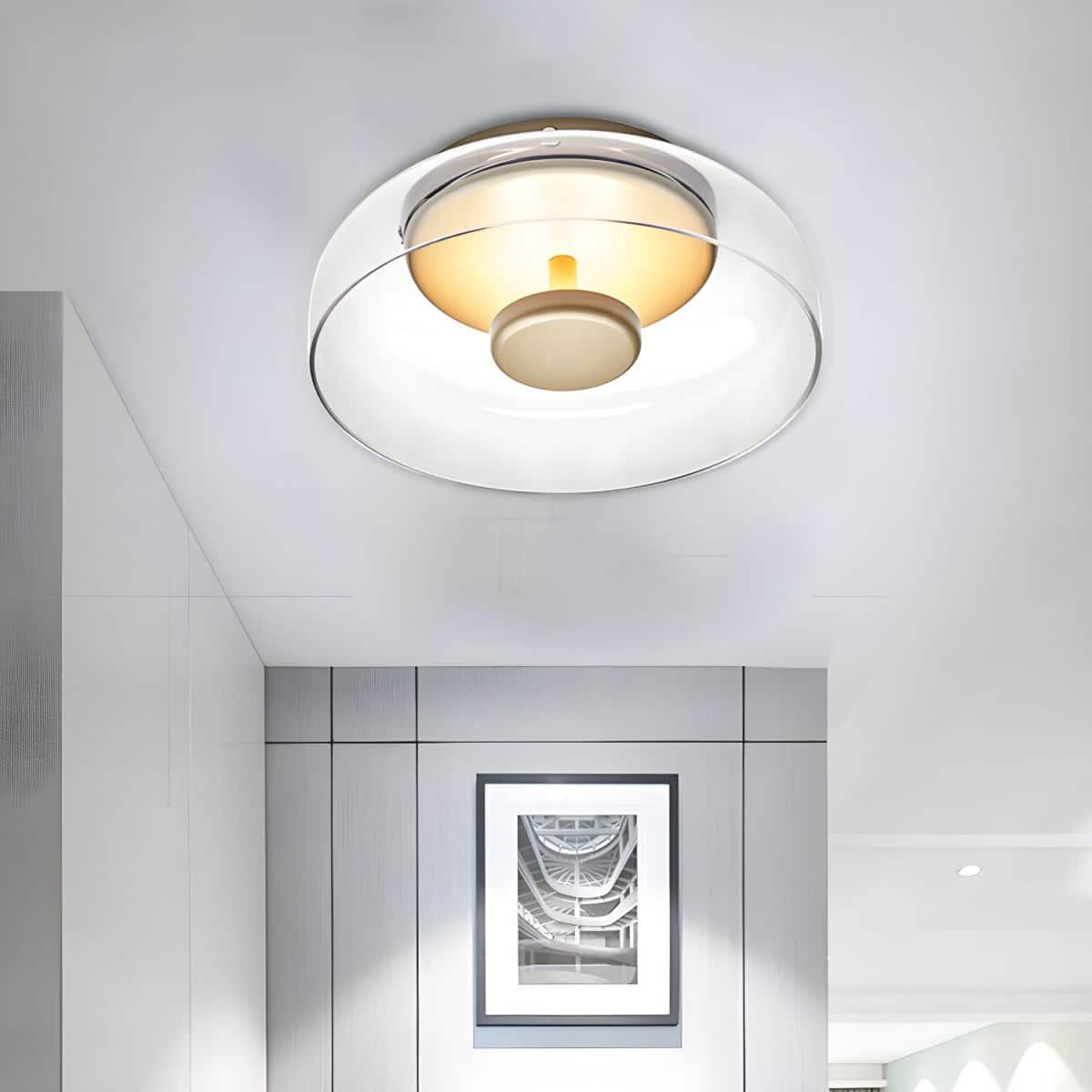 Bowl LED Flushmount Ceiling Lamp Modern Glass Entryway Flush-Mount Light Fixture