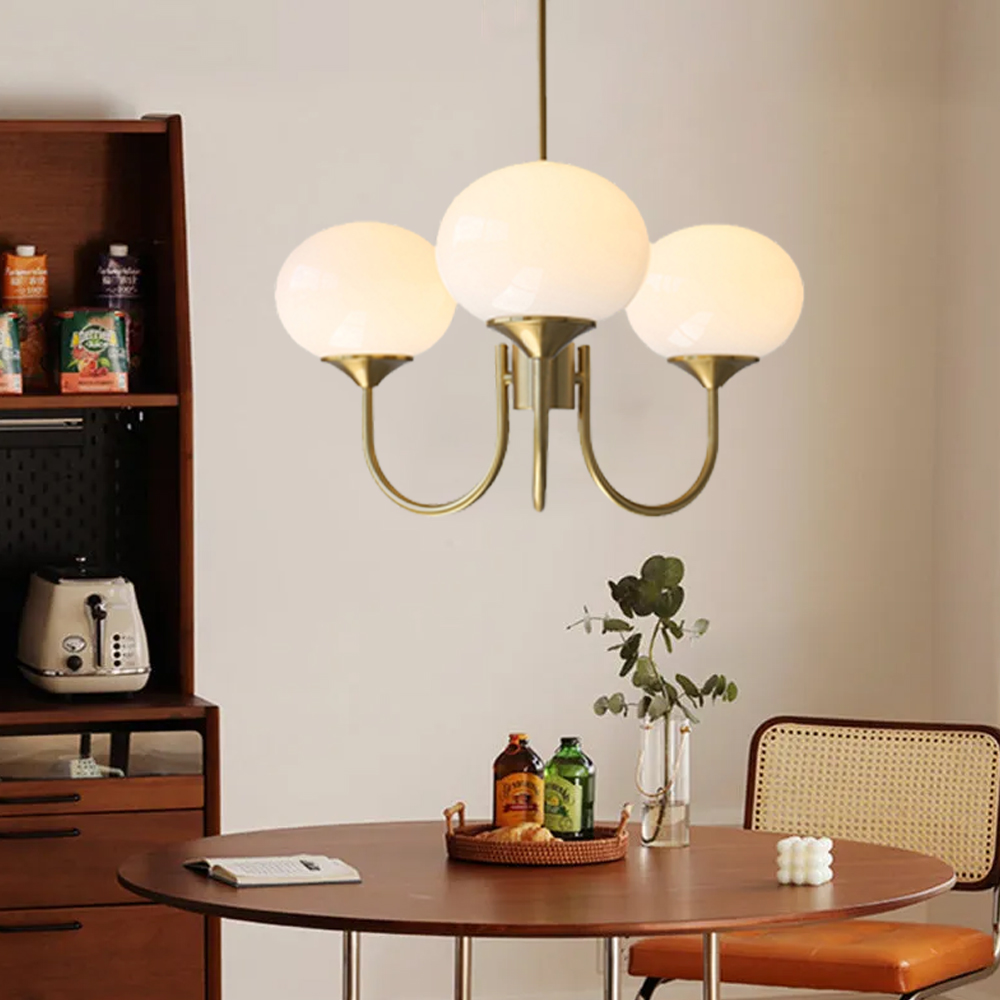 Milk Pink Glass Pendant Light Bubble Chandelier