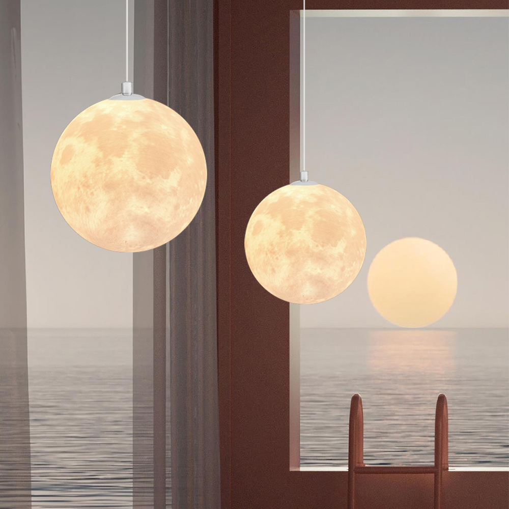 Nordic Style Creative Moon Pendant Light Bedroom Kitchen Island Lamp