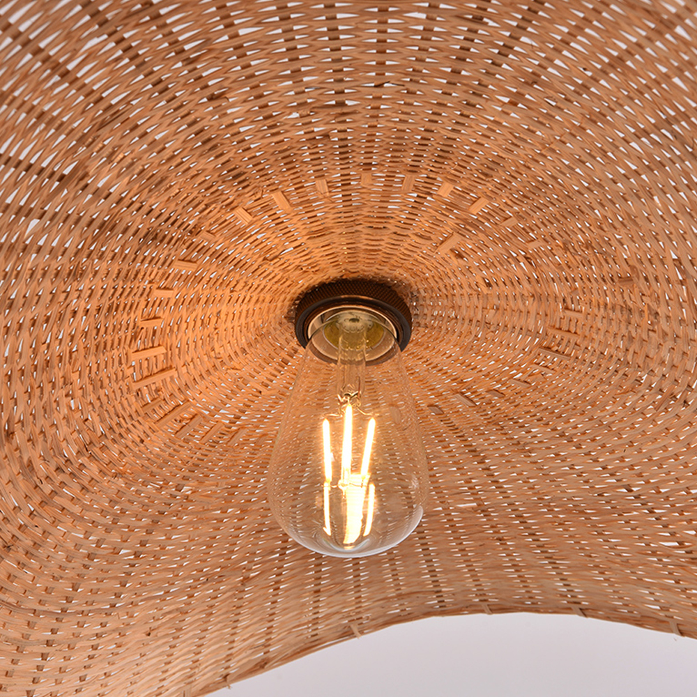 Handmade Bamboo Wicker Straw Hat Pendant Light Shade