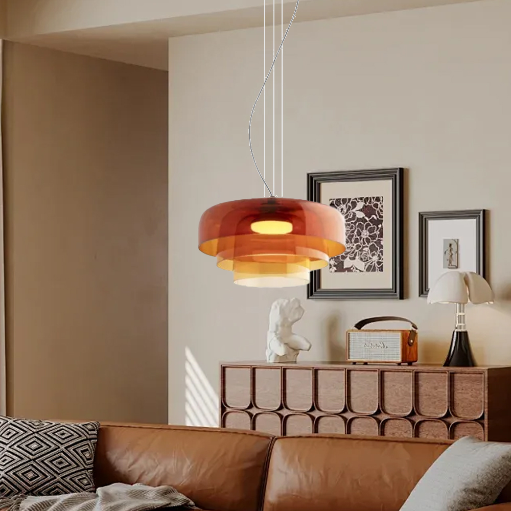 Nordic Triple Layer Glass Pendant Lights Dining Room  Chandelier
