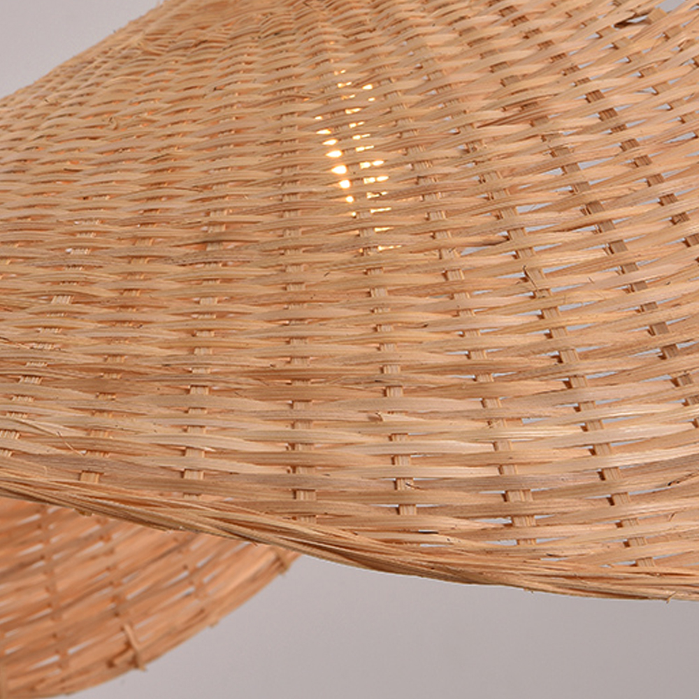 Handmade Bamboo Wicker Straw Hat Pendant Light Shade