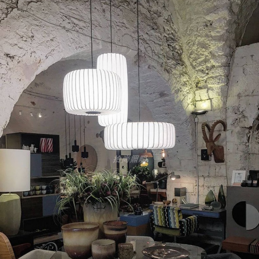 Wabi-sabi Style Art Combination Fabric Pendant Lights