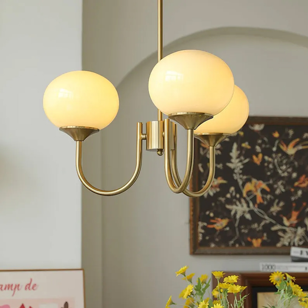 Milk Pink Glass Pendant Light Bubble Chandelier