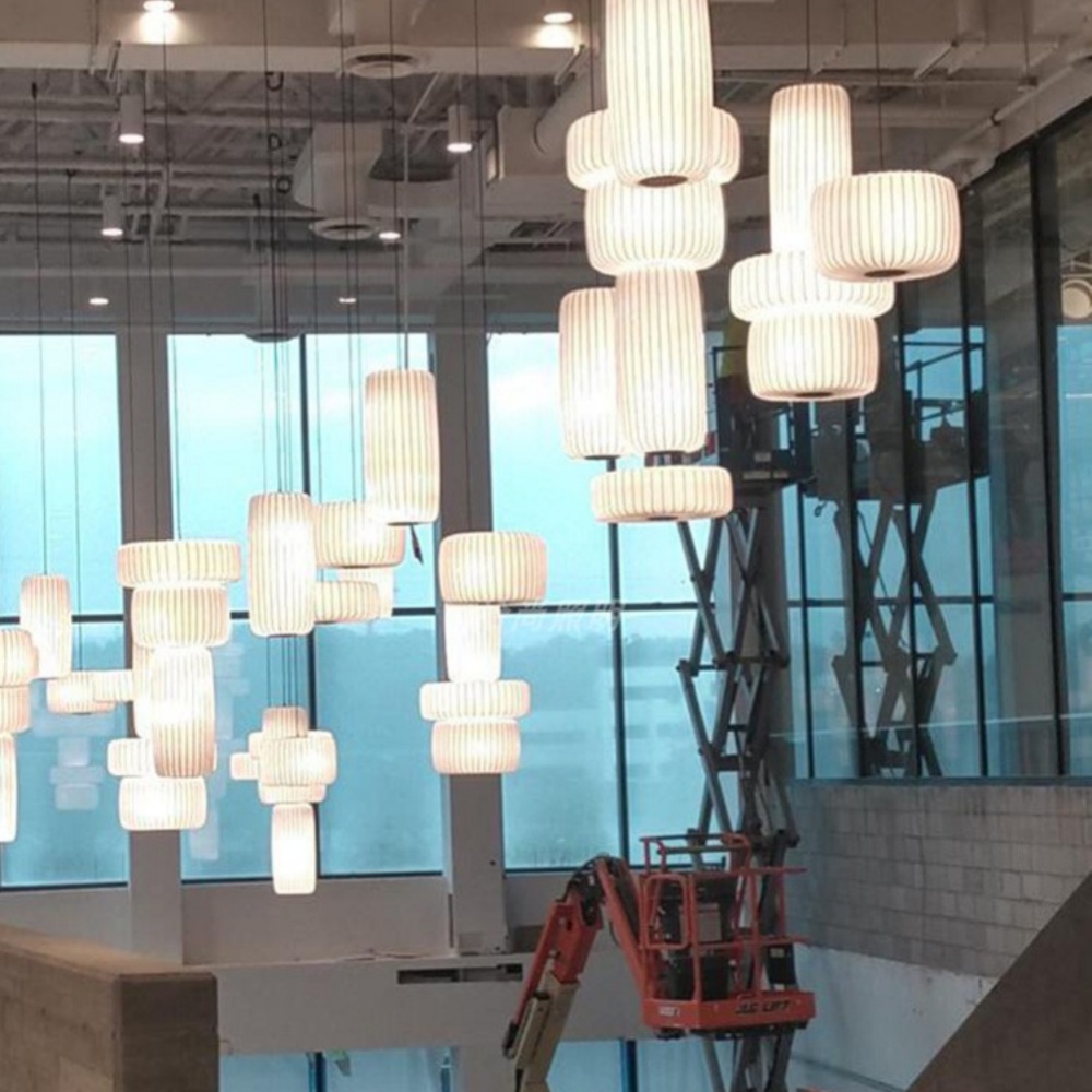 Wabi-sabi Style Art Combination Fabric Pendant Lights