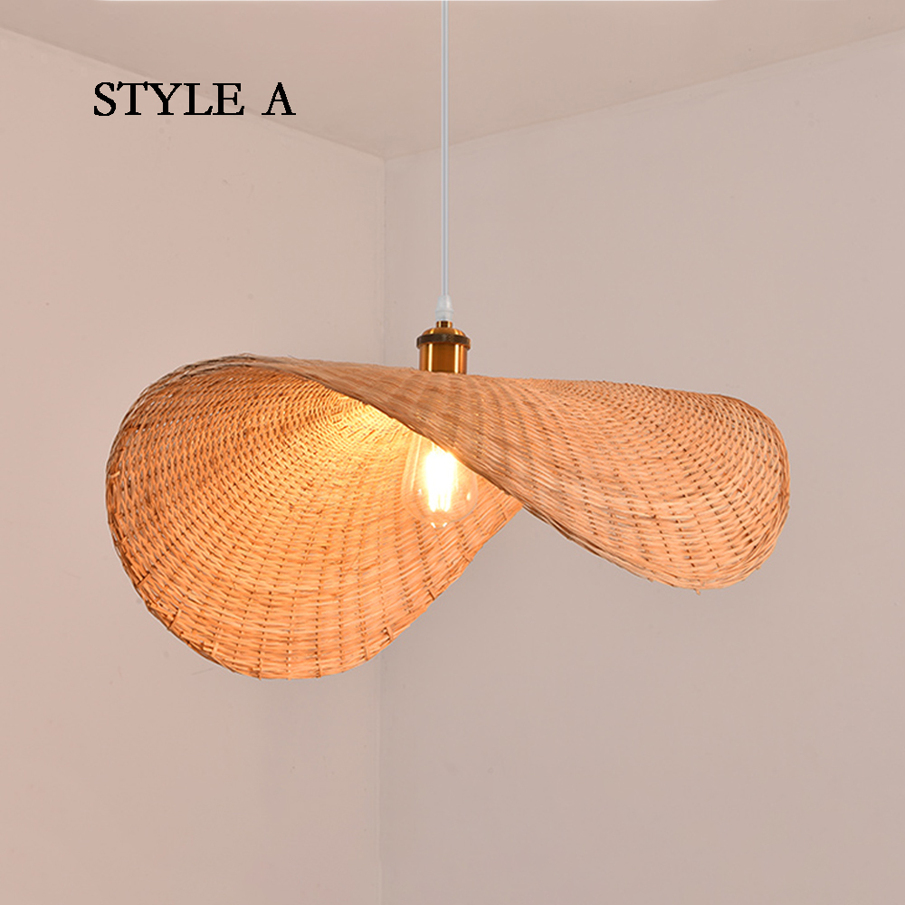 Handmade Bamboo Wicker Straw Hat Pendant Light Shade