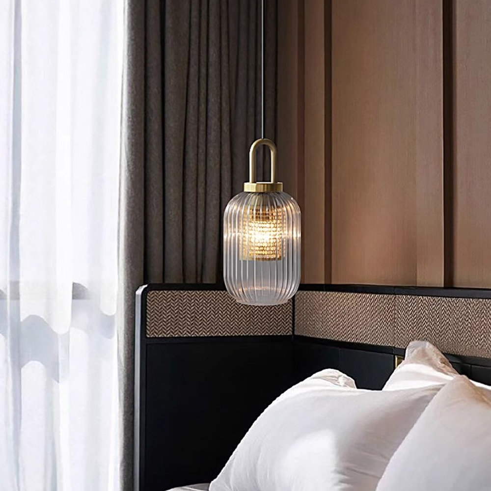 Clear Glass Pendant Light Shade With Brass Fitting