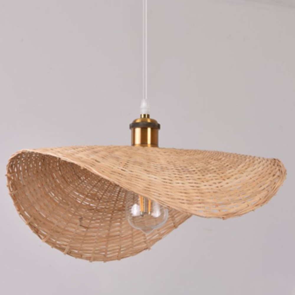 Handmade Bamboo Wicker Straw Hat Pendant Light Shade