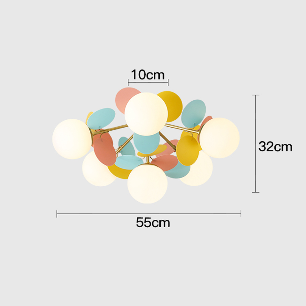 Nordic Colorful Elegant Living Room Creative Glass Magic Bean Chandelier