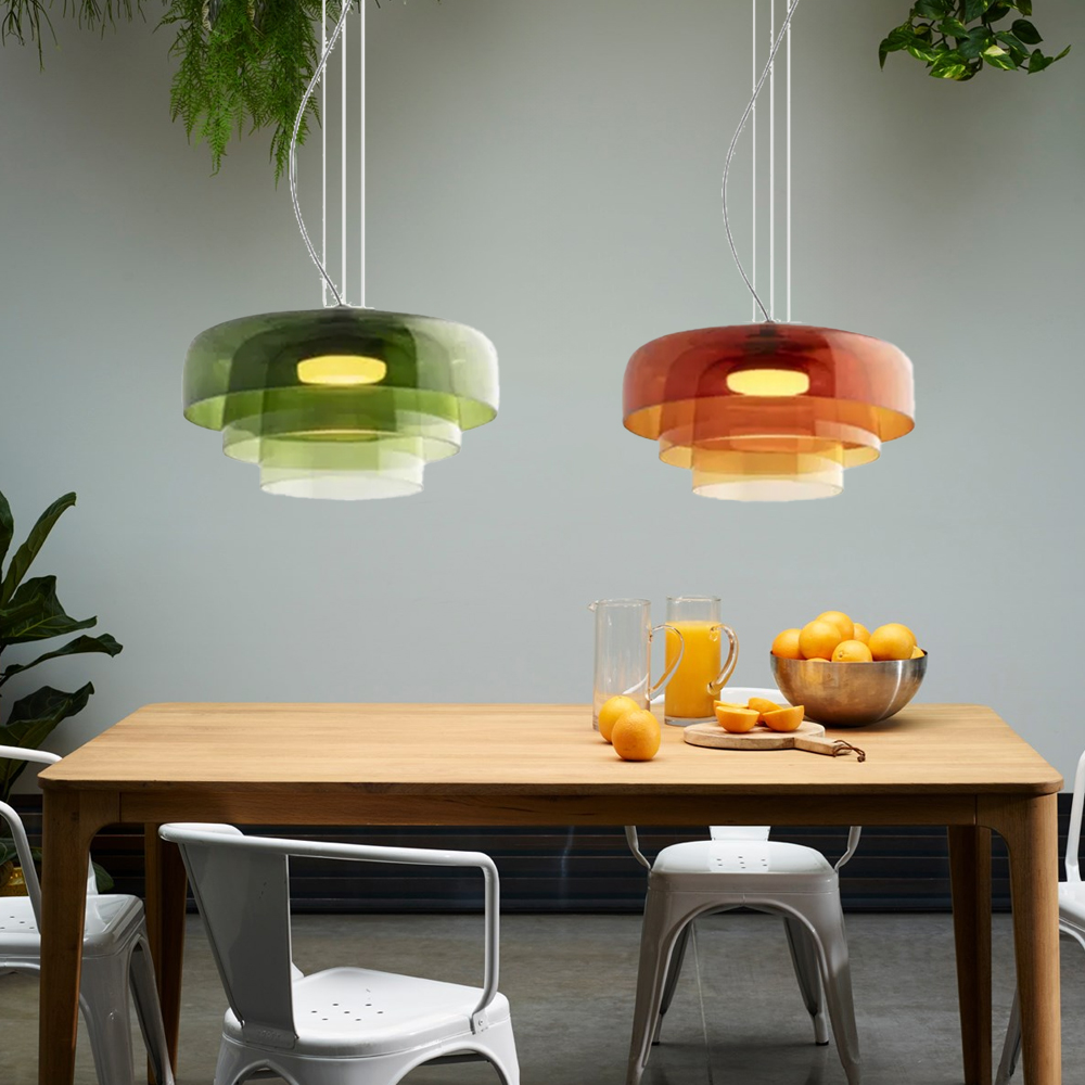 Nordic Triple Layer Glass Pendant Lights Dining Room  Chandelier
