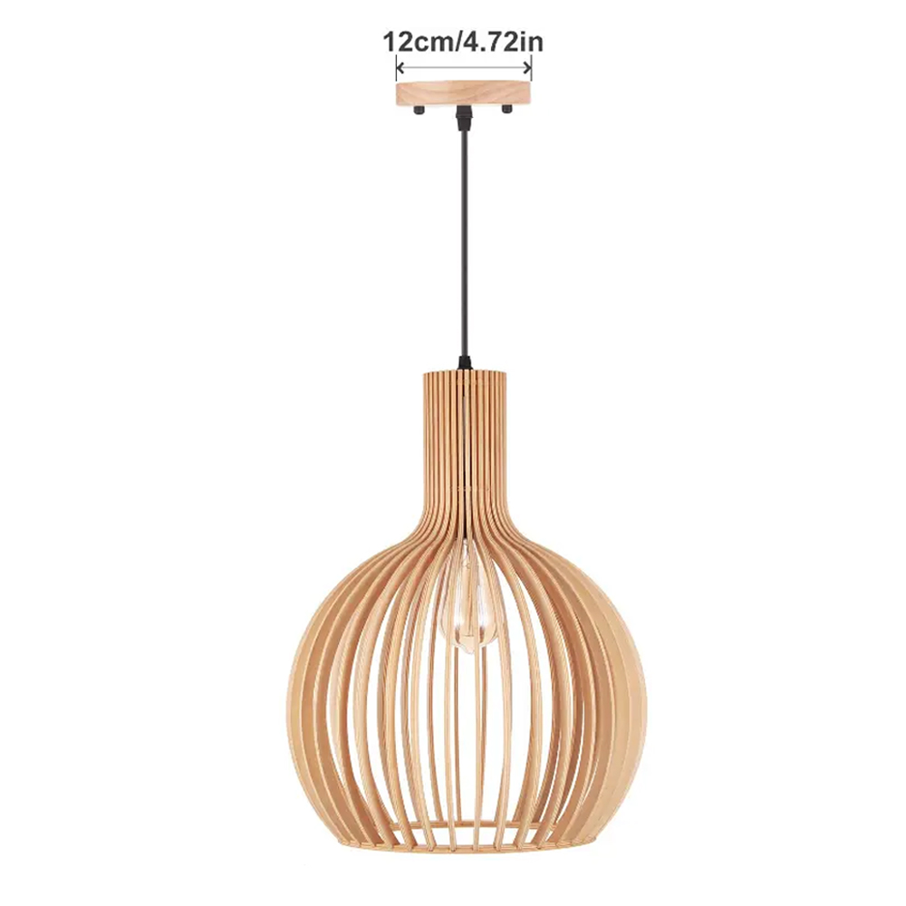 Unique Wooden Birdcage Pendant Light Chandelier Scandinavian Modern Lighting Fixture