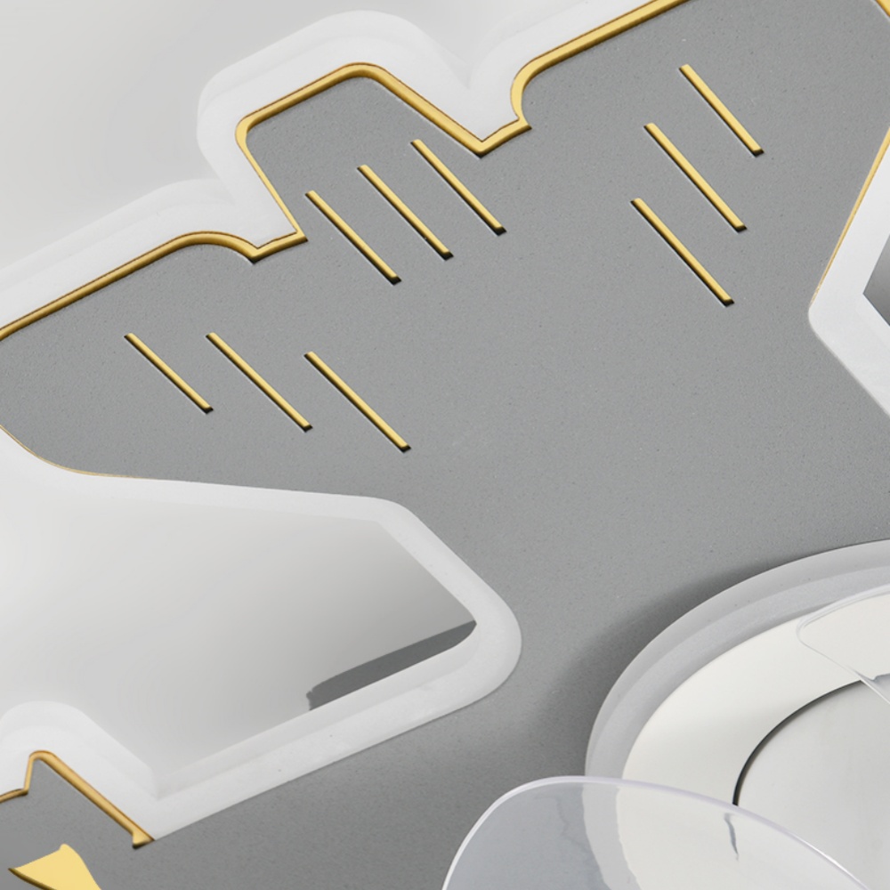 Cartoon Airplane Ceiling Fan Light Children's Room Smart Lamp