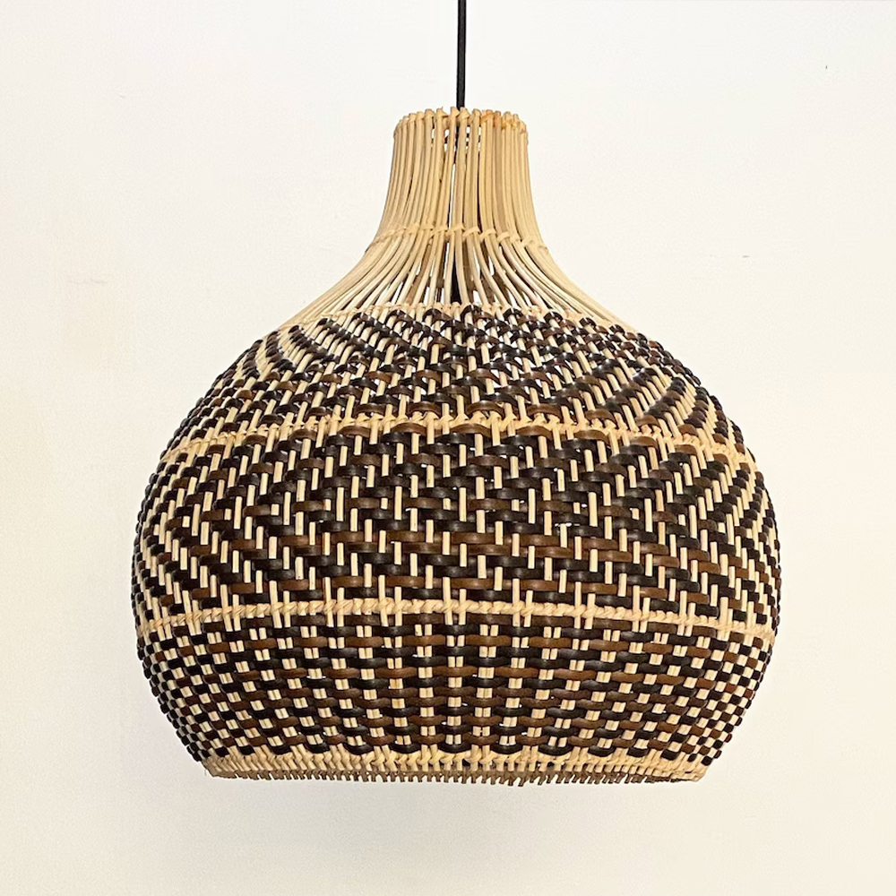 Brown Rattan Pendant Light Interior