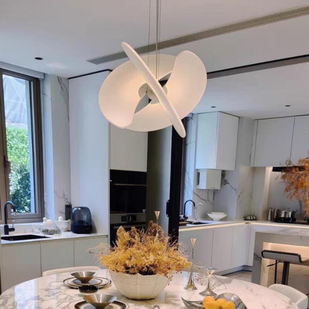 Modern Living Room Loft Chandelier Staircase Silk Pendant Light