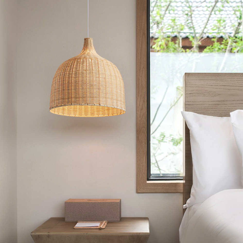 Bohemian Pendant Lampshade Rattan Woven Pendant Light