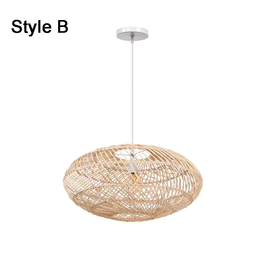 Japanese style wabi-sabi handmade rattan dining room guest room pendant light