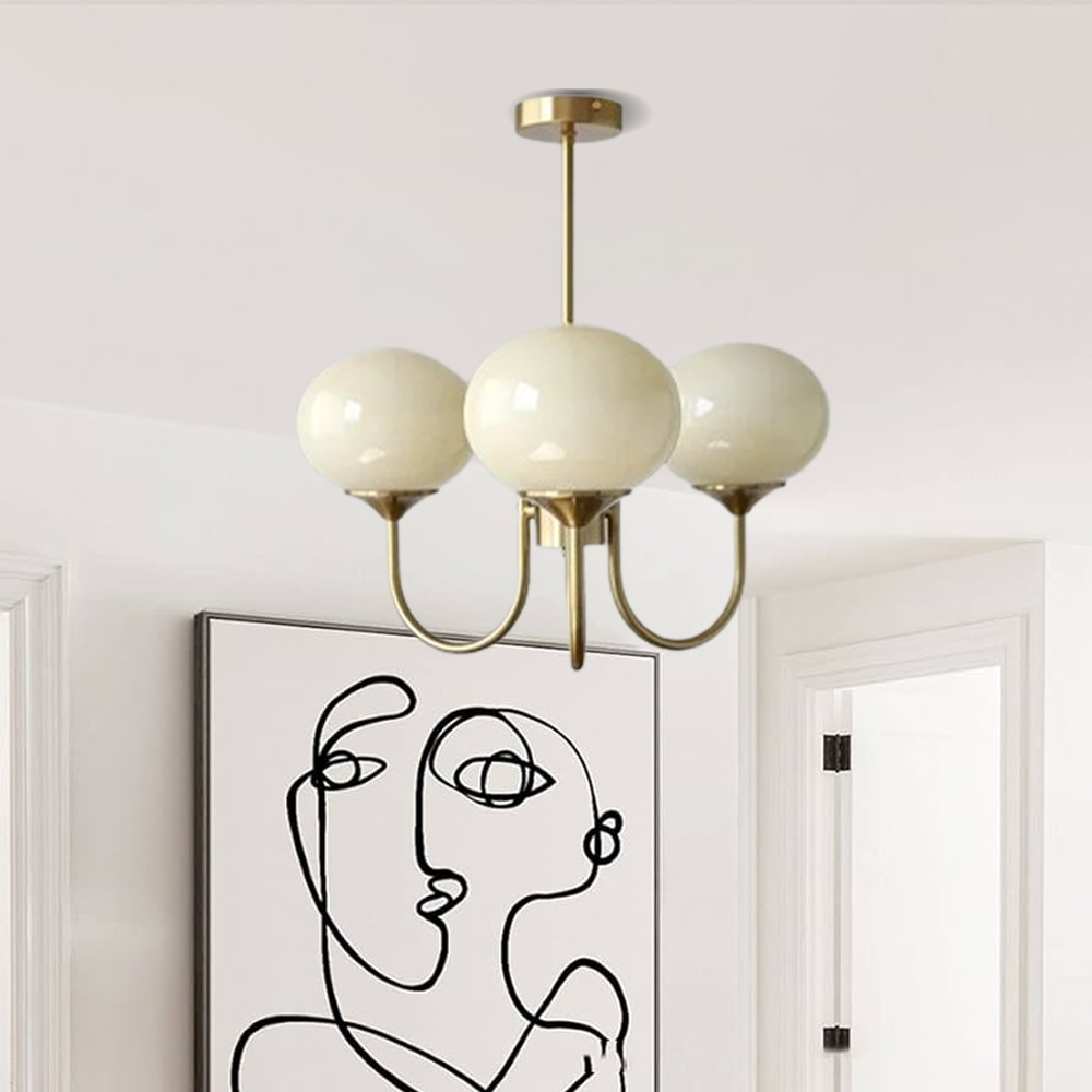 Milk Pink Glass Pendant Light Bubble Chandelier