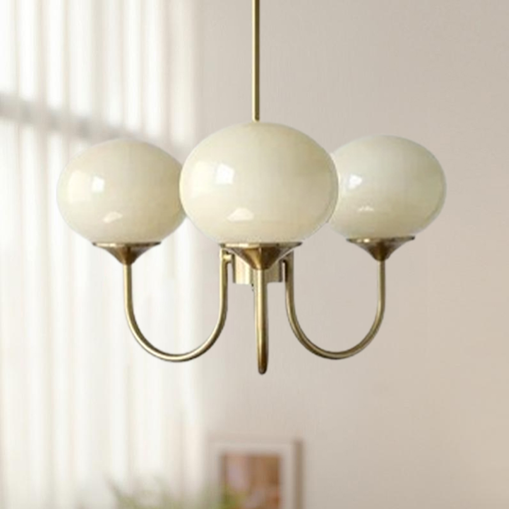 Milk Pink Glass Pendant Light Bubble Chandelier