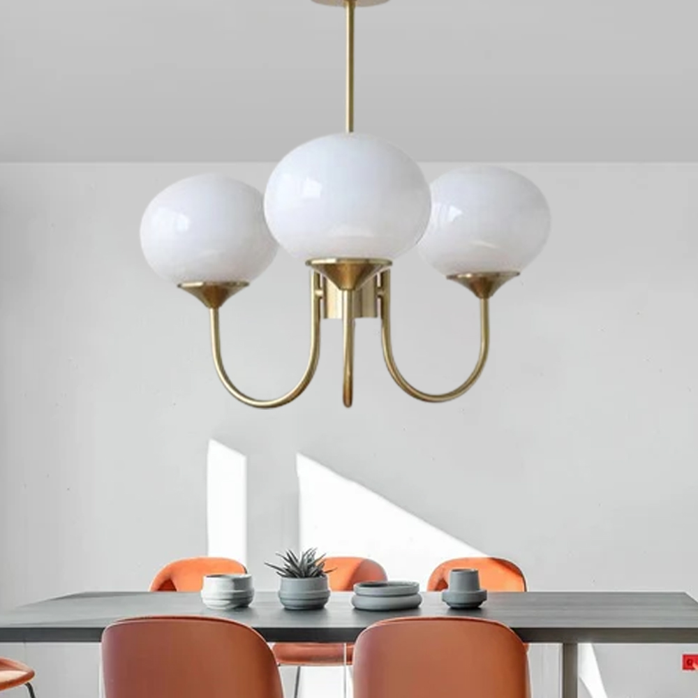 Milk Pink Glass Pendant Light Bubble Chandelier