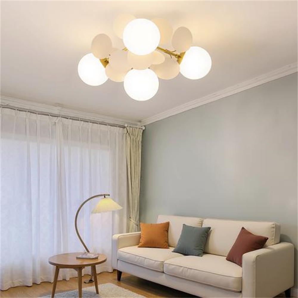 Nordic Ceiling Lamp Colorful Elegant Living Room Creative Glass Magic Bean Chandelier