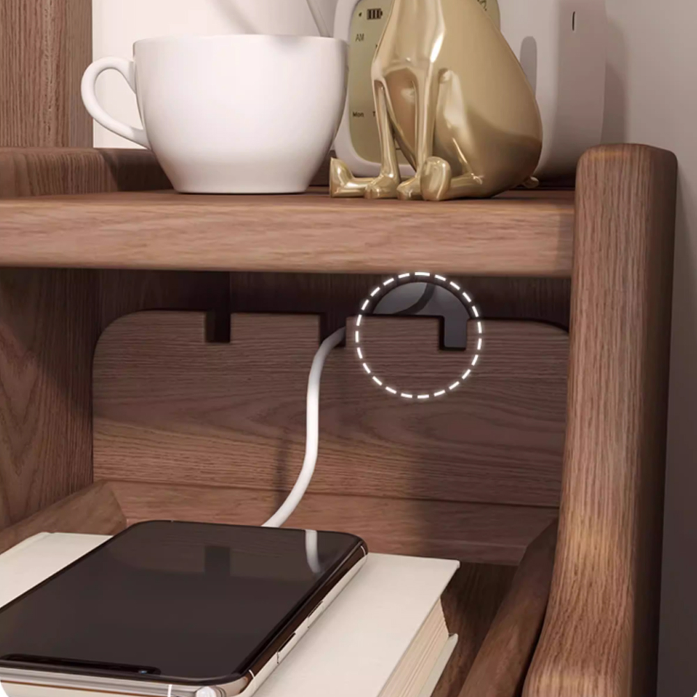 Mini Bedroom Solid Wood Nightstand Sofa Gap Slim Storage Cabinet