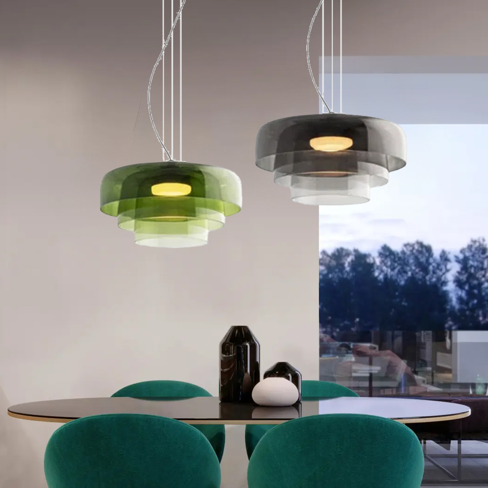 Nordic Triple Layer Glass Pendant Lights Dining Room  Chandelier