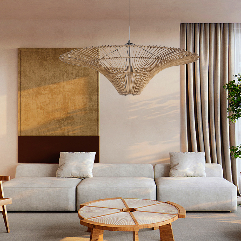 Large Modern Rattan Pendant Light Ceiling Lampshade 60CM