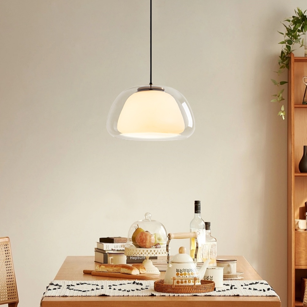 Danish Cream Style Jelly Single Head Small Pendant Light Living Room Lamp