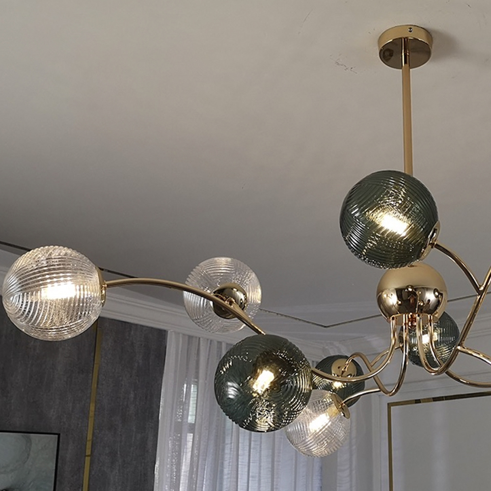 Glass Magic Bean Molecular Creative Branch Arm  Chandelier