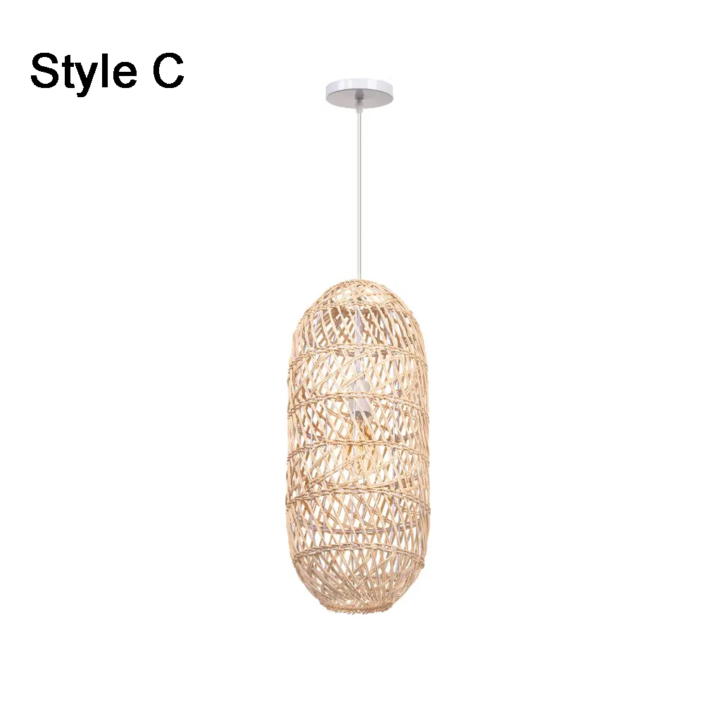 Japanese style wabi-sabi handmade rattan dining room guest room pendant light