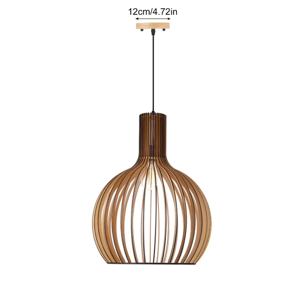 Unique Wooden Birdcage Pendant Light Chandelier Scandinavian Modern Lighting Fixture