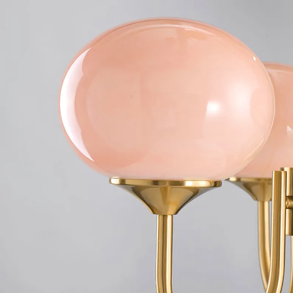 Milk Pink Glass Pendant Light Bubble Chandelier