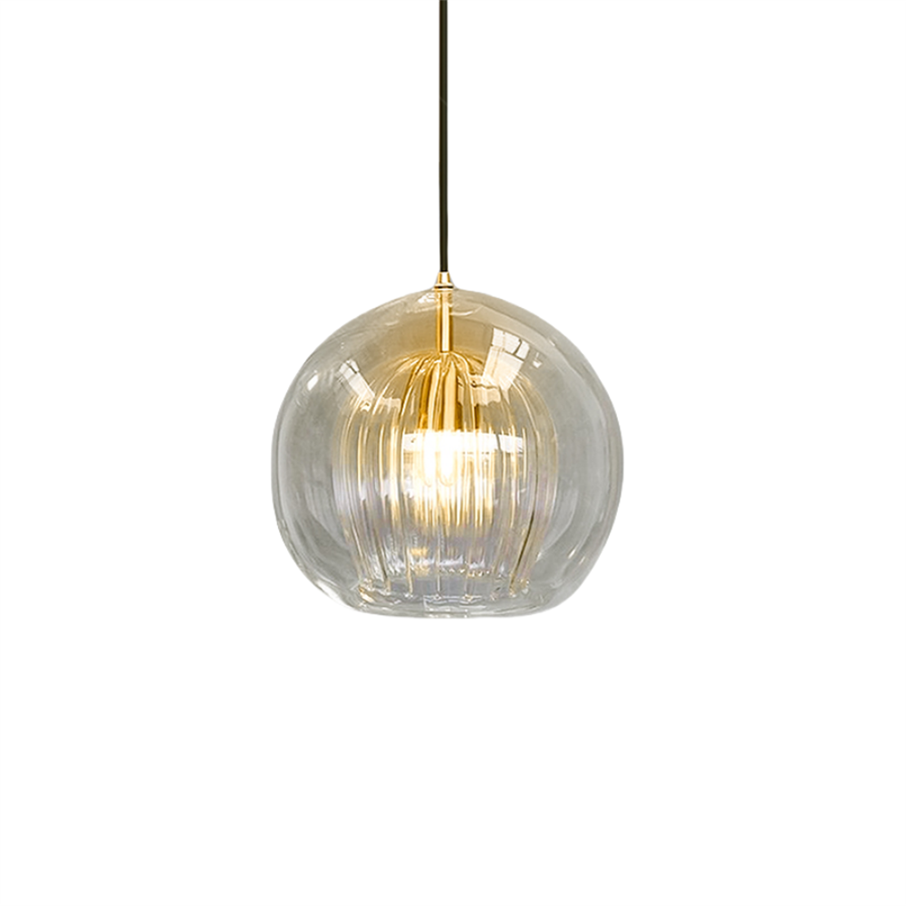 Simple Glass Ball Pendant Light Clear Bedside Small Chandelier