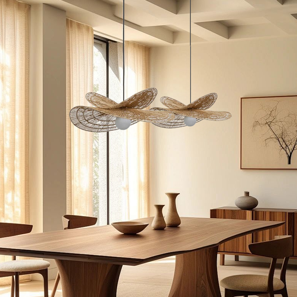 Wabi-sabi Double Tier Hemp Rope Pendant Light