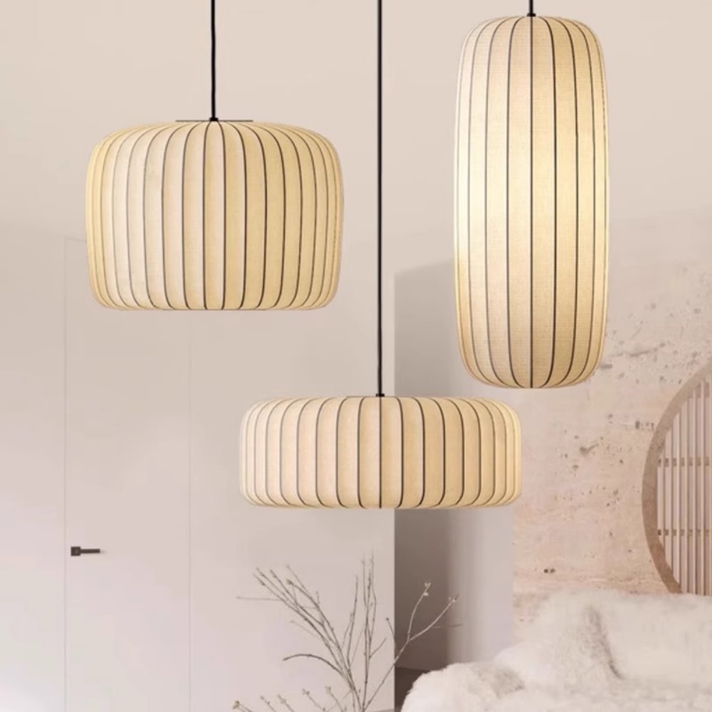 Wabi-sabi Style Art Combination Fabric Pendant Lights