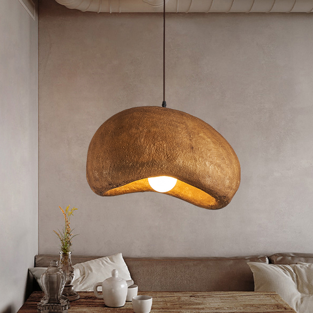 Nordic Brown Resin Oval Pendant Light