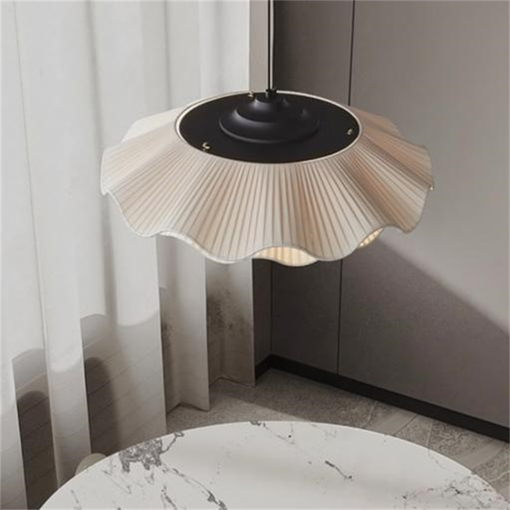 French Simple Fabric Pendant Light For Bedroom Dining Room