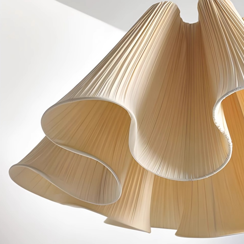 Nordic Simple Fabric Pendant Light Dining Room Pleated Chandelier