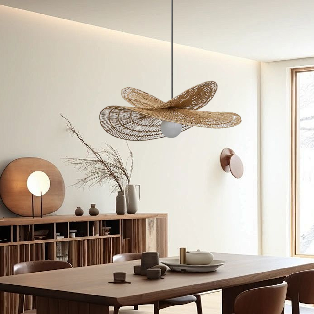 Wabi-sabi Double Tier Hemp Rope Pendant Light