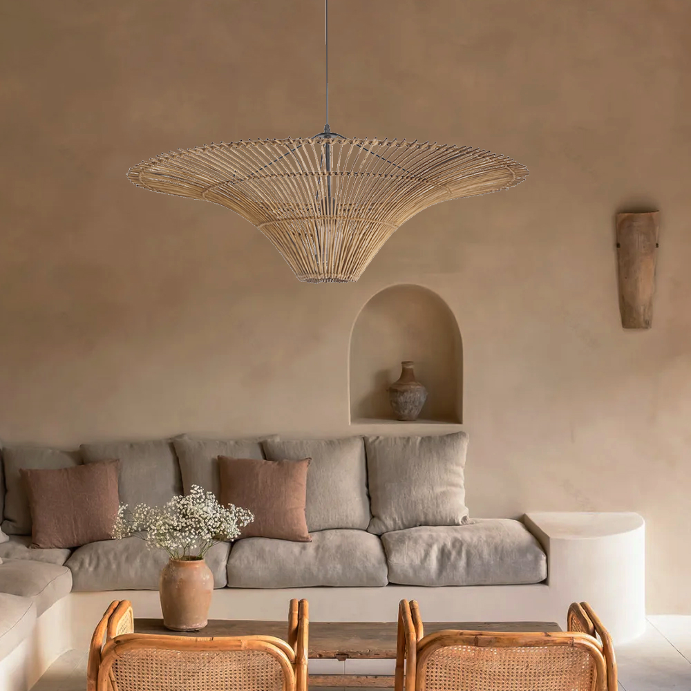 Large Modern Rattan Pendant Light Ceiling Lampshade 60CM