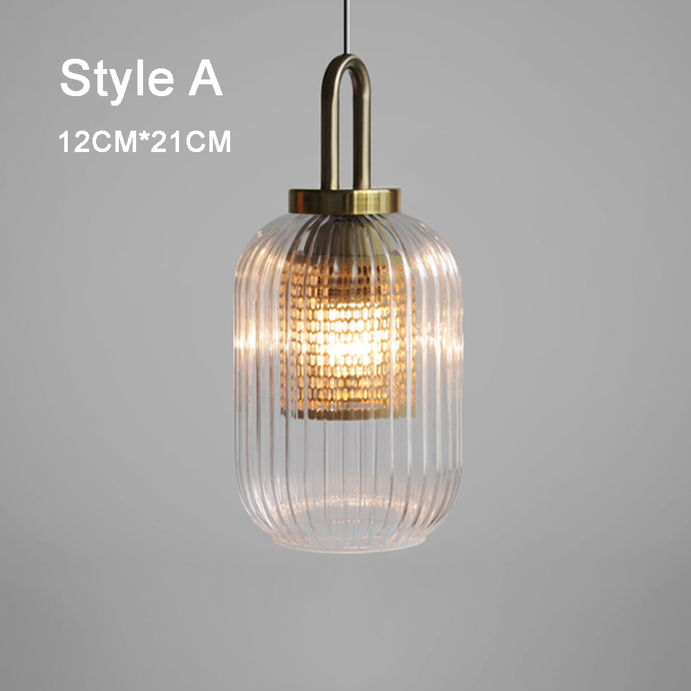 Clear Glass Pendant Light Shade With Brass Fitting
